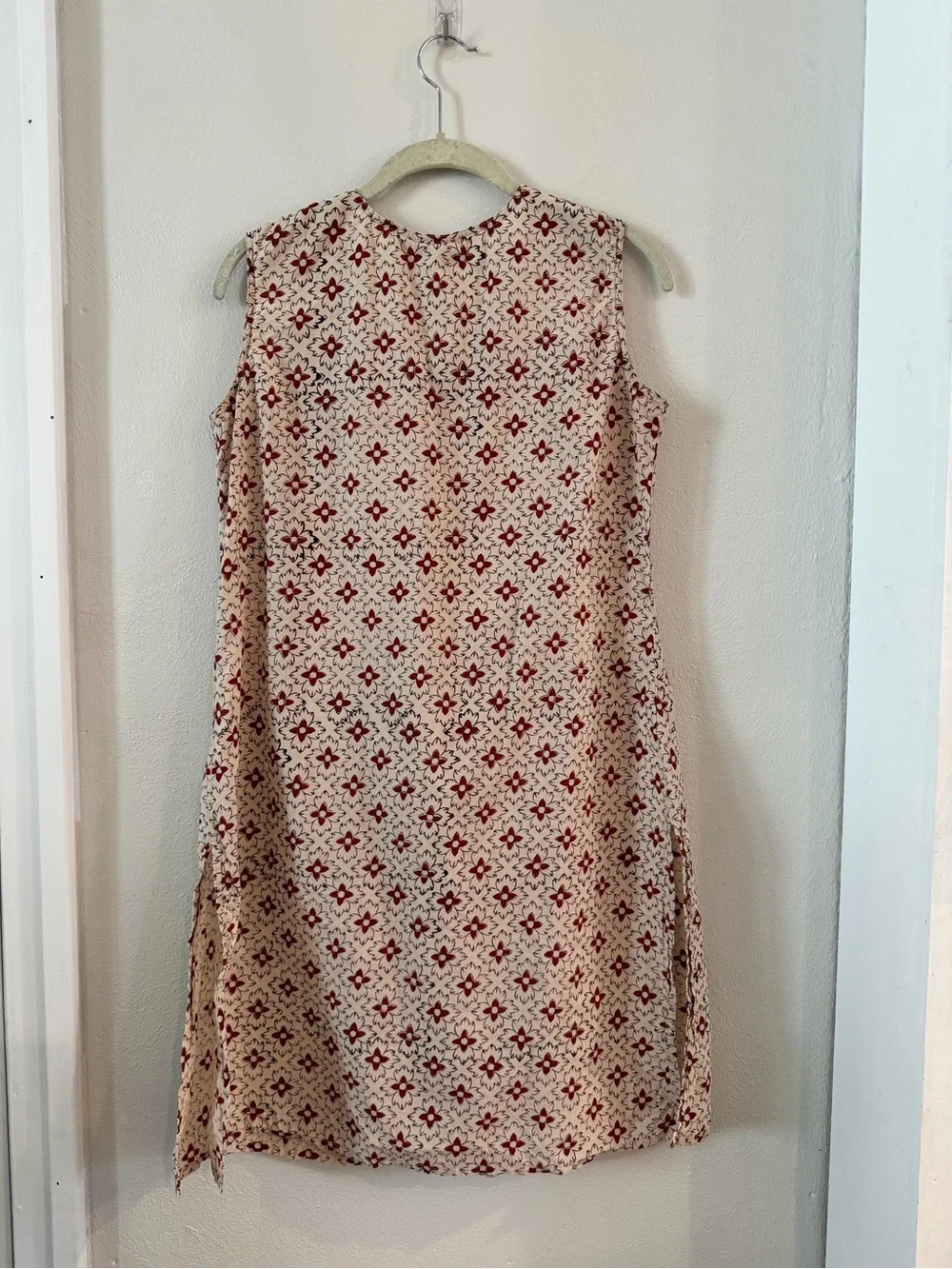 Bagru Cotton Block Print Midi Dress | Boho Cottagecore Floral | Size M - Picture 2 of 3